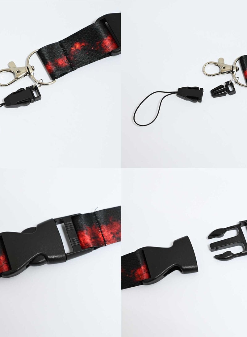 FIS حقيبة FIS تحتوي على حبل تعليق فاخر بخطاف معدني بعرض 2.5 سم وطول 90 سم مع شارة اسم شفافة مقاس 62 × 102 مم باللون الأسود/الأحمر -FSNAF2-1 - Image 3