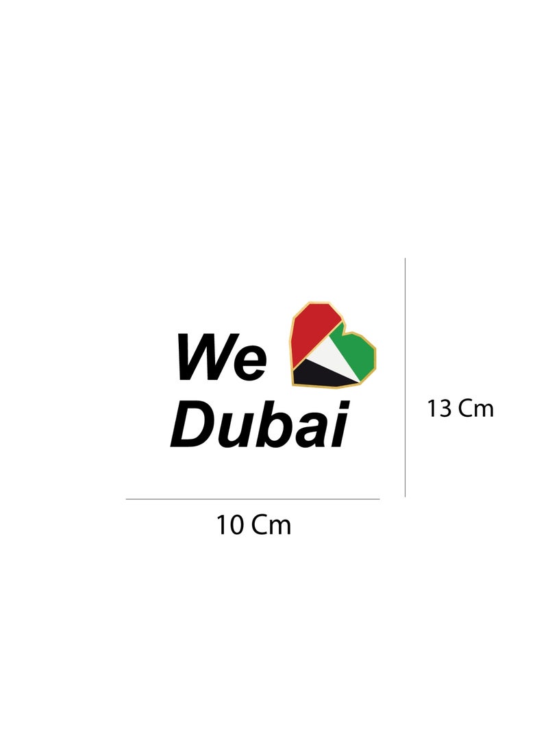 اكنور ملصق سيارة "نحب دبي"، تصميم علم الإمارات العربية المتحدة على شكل قلب، 10 × 13 سم - Image 2