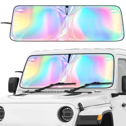 DaisyInner Windshield Sun Shade Compatible with Jeep Jk Jku Jl Jlu 19972025 and Compatible with Gladiator Jt 20202025 Foldable Windshield Sun Visor Blocks UV RaysLaser165 X 525 - Image 1