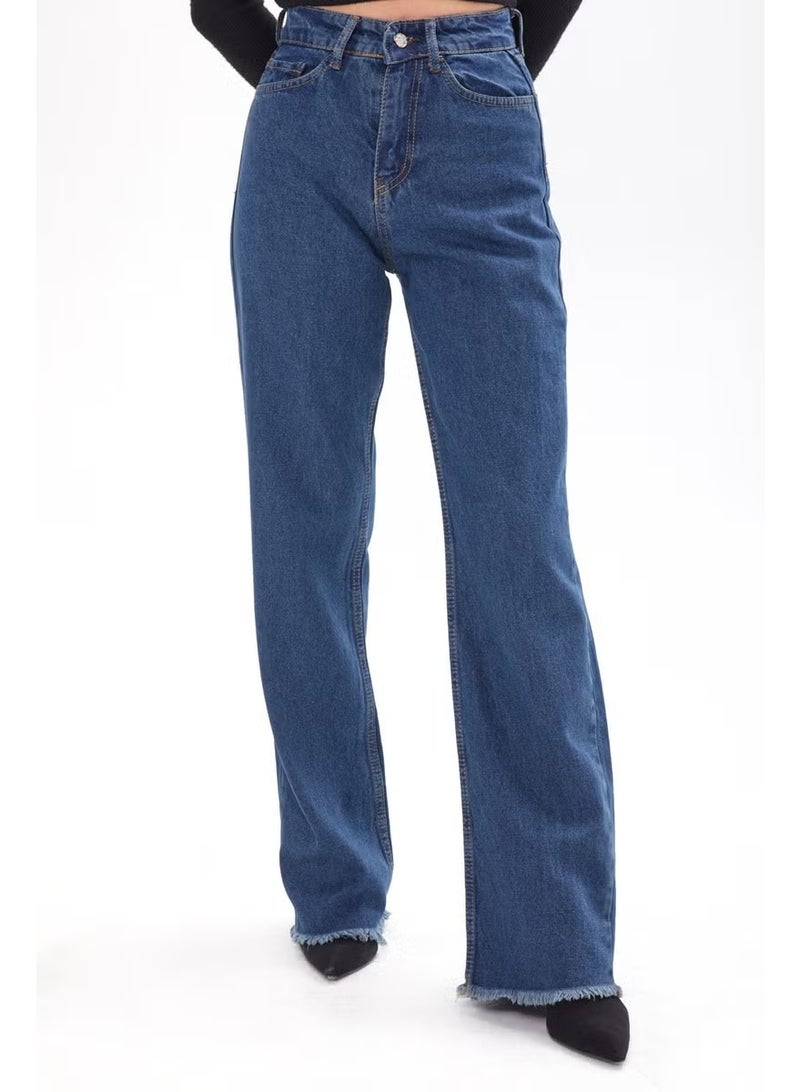 Tofisa 23663-COFFEE-TINT-WASH Wide Leg High Waist Wide Leg Jeans - Image 2