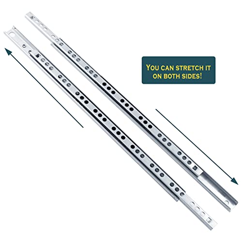 Uenhoy 1 Pair Drawer Slides 12.2" Full Extension Slide Track Rail Ball Bearing Two Way Drawer Slides (17mm x 310mm) - Image 3