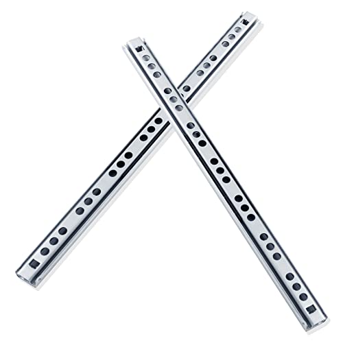 Uenhoy 1 Pair Drawer Slides 12.2" Full Extension Slide Track Rail Ball Bearing Two Way Drawer Slides (17mm x 310mm) - Image 2