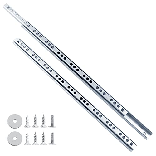 Uenhoy 1 Pair Drawer Slides 12.2" Full Extension Slide Track Rail Ball Bearing Two Way Drawer Slides (17mm x 310mm) - Image 1