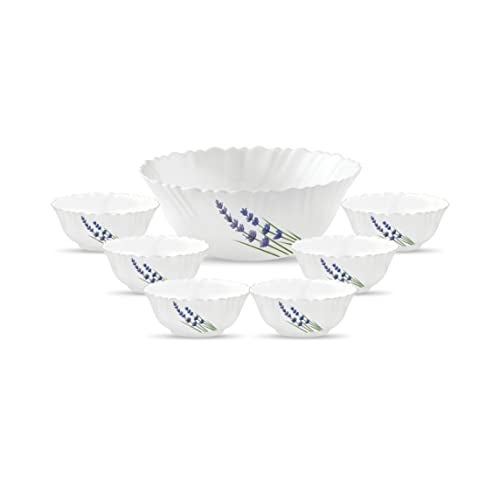 La Opala, Novo Collection, Opal Glass Pudding Set 7 Pcs, English Lavender, White,‎175 ML - Image 1