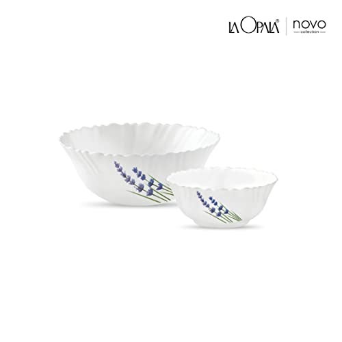 La Opala, Novo Collection, Opal Glass Pudding Set 7 Pcs, English Lavender, White,‎175 ML - Image 2