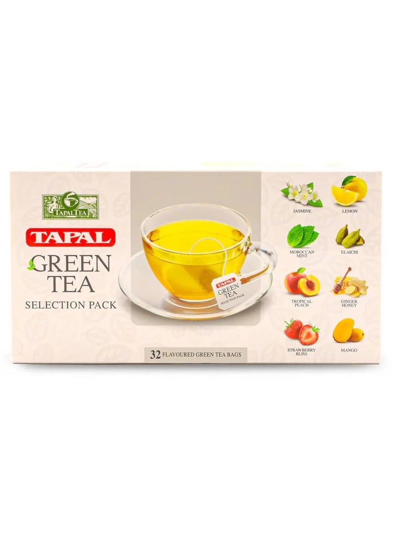 Green Tea Selection Pack, 32 Flavoured Tea Bags