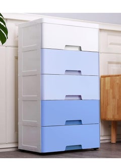 XiuWoo 5 Layer Freestanding Large Capacity Plastic Stackable Drawer Storage Cabinet, Plastic Home Storage Box, Plastic Toys Storage Rack, Bedside Table, Floor Storage Organizer with 5 Drawer  - Image 2