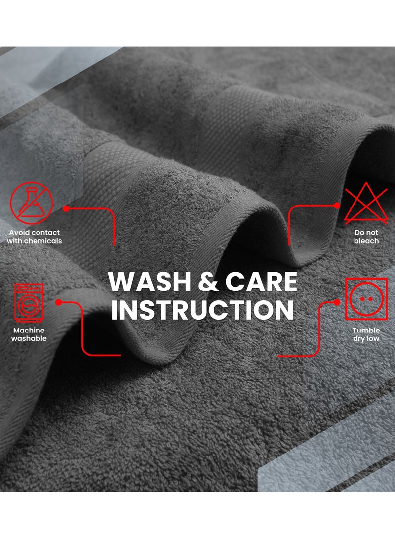 إنفينيتي اكسكلوسيفز مجموعة مناشف حمام رمادية فاخرة - [عبوة مكونة من 8] منشفتي حمام قطن 100% عالي الامتصاص ومنشفتي يد و4 مناشف - مناشف حمام فاخرة بجودة الفنادق والمنتجعات الصحية للحمام من Infinitee Xclusives - Image 4