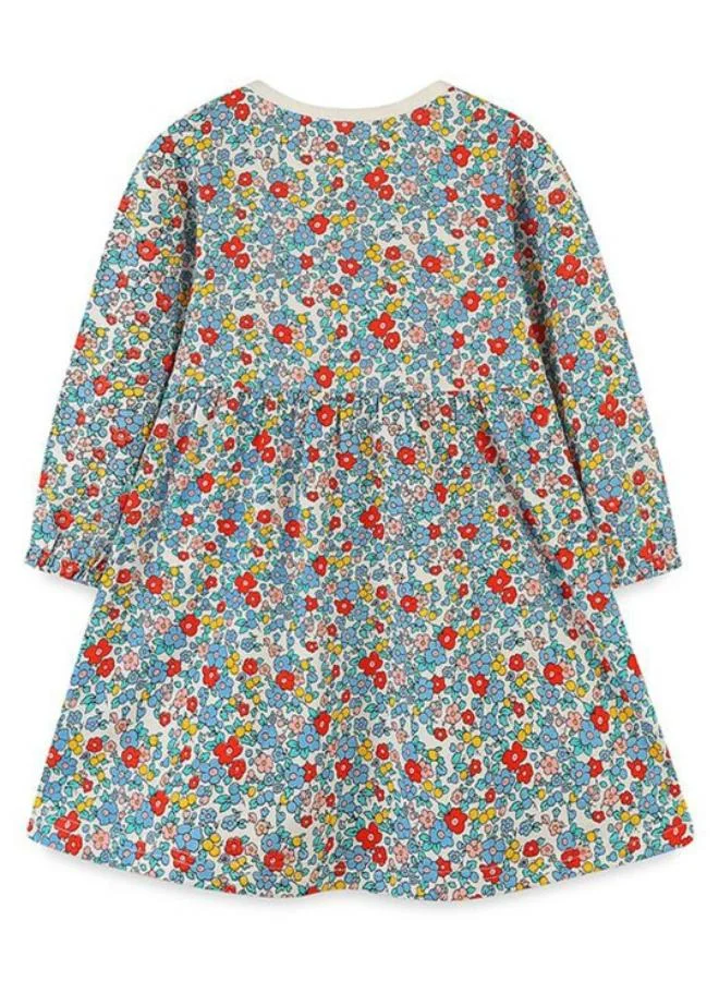 YUNIQEE Multicolour A-Line Crew Neck Printed Dress