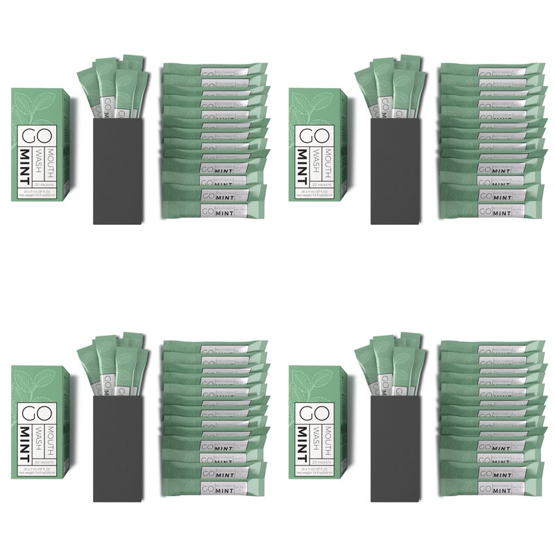 GO Travel Size Mint Mouthwash Packets TSA Compliant Reduces Bottle Waste Fresh Breath OnTheGo