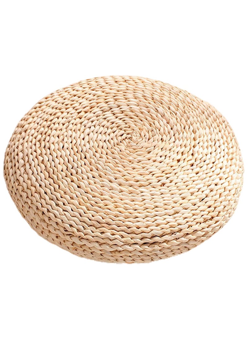 LINGWEI Japanese Tatami Floor Pillow Woven Straw Seat Cushion Pad Handmade Round Tatami Yoga Floor Seat Pad Breathable Cushion for Garden Dining Room Decoration  - Image 1