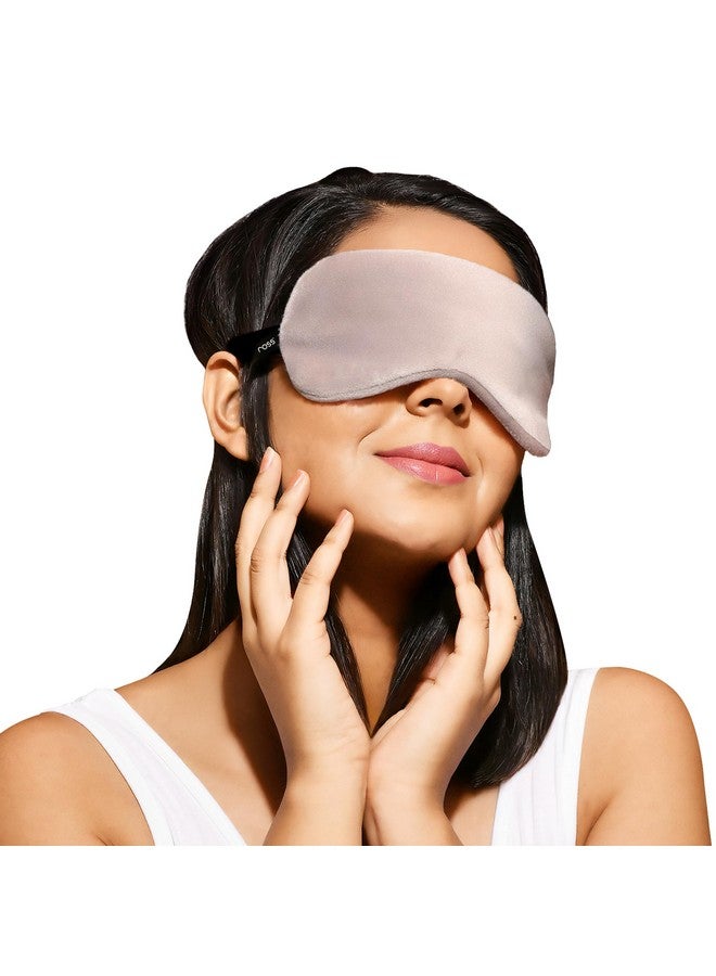 Ross Breathable Fabric Sleep Eye Mask - Ultra-Soft, Smooth & Cozy with Adjustable Strap for Ultimate Comfort, Light Blocking & Deep Sleep - Perfect for Travel, Meditation, Naps, Relaxation & Stress Relief - Grey - Image 1