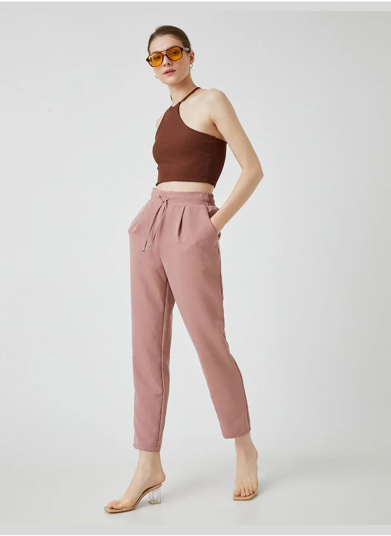 كوتون Drawstring Carrot Trousers Modal Rich