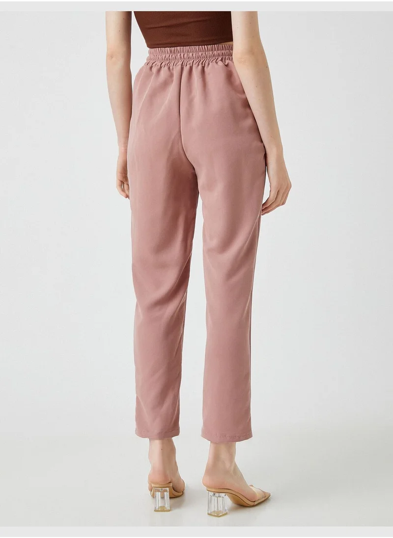 KOTON Drawstring Carrot Trousers Modal Rich