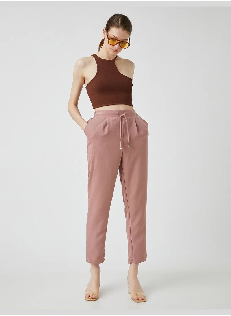 KOTON Drawstring Carrot Trousers Modal Rich