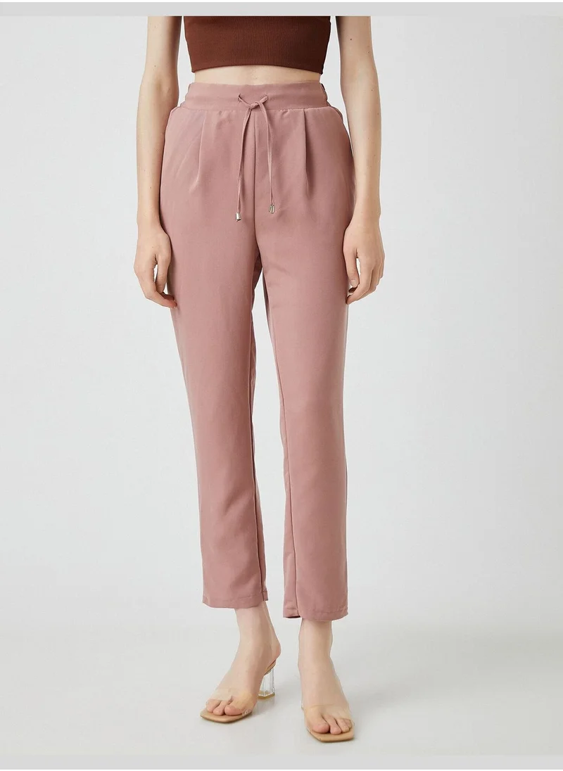KOTON Drawstring Carrot Trousers Modal Rich