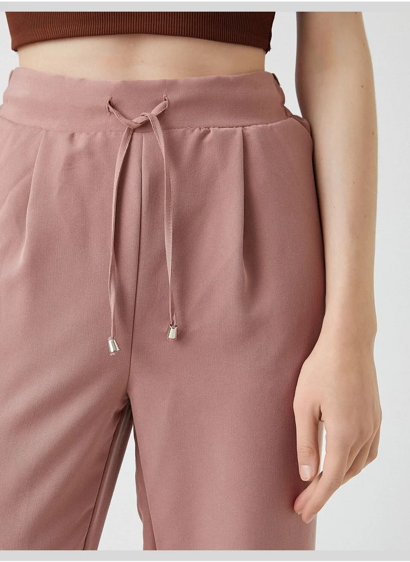 KOTON Drawstring Carrot Trousers Modal Rich