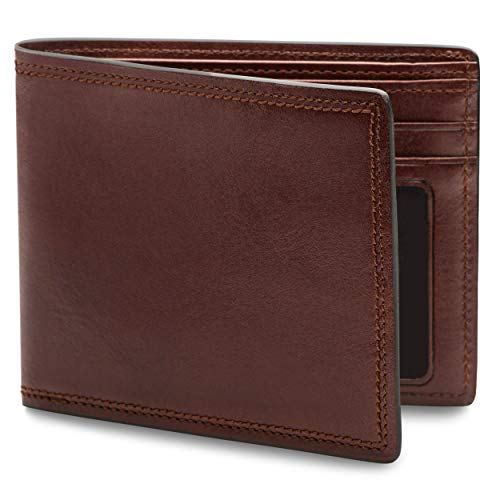 Bosca Men’s Wallet, Dolce Leather Executive I.D. Wallet, Dark Brown - Image 1