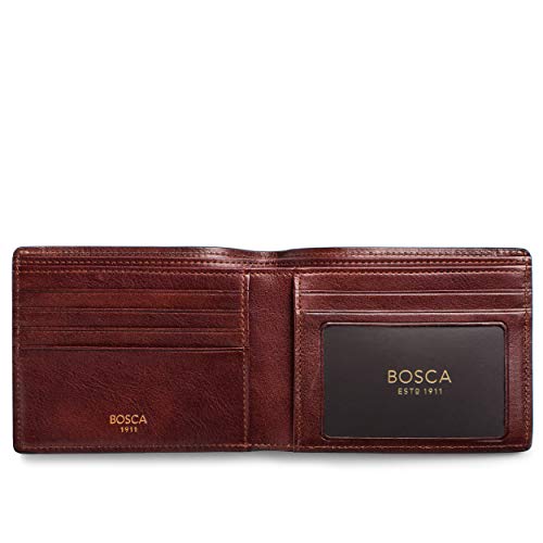 Bosca Men’s Wallet, Dolce Leather Executive I.D. Wallet, Dark Brown - Image 4