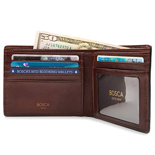 Bosca Men’s Wallet, Dolce Leather Executive I.D. Wallet, Dark Brown - Image 5