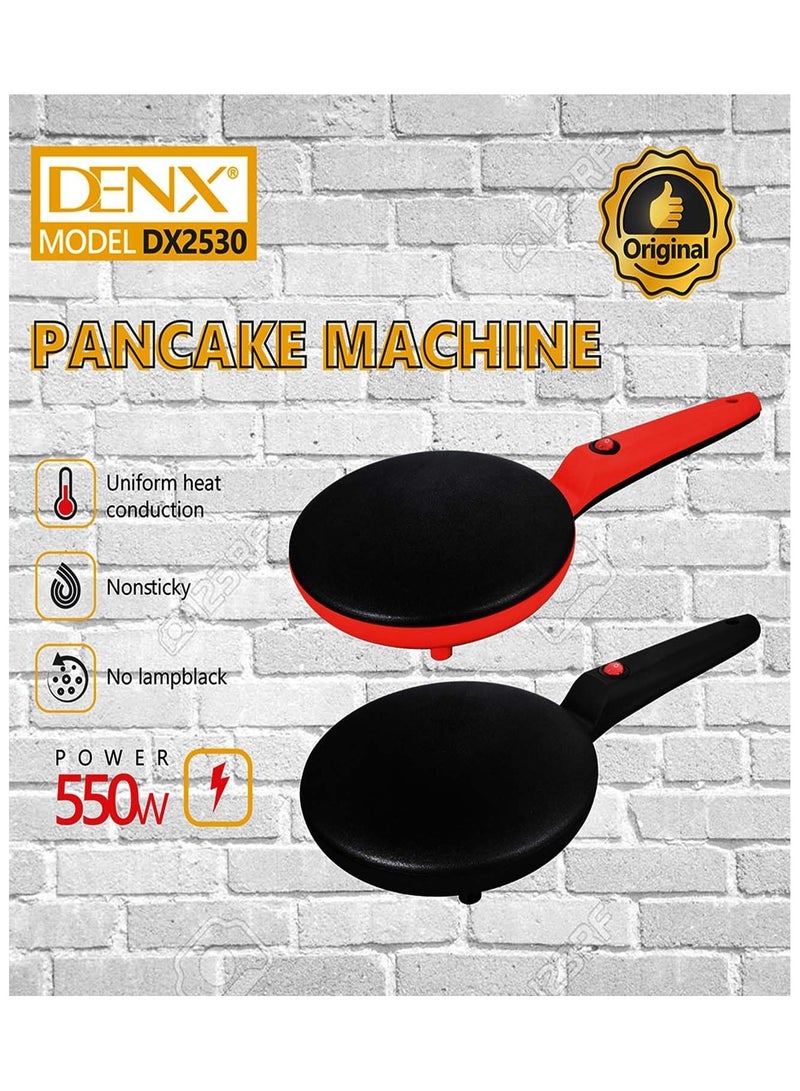 ماكينة صنع الفطائر غير اللاصقة DENX2530، 550 واط، تحكم فردي، أسود وأحمر  - Image 4