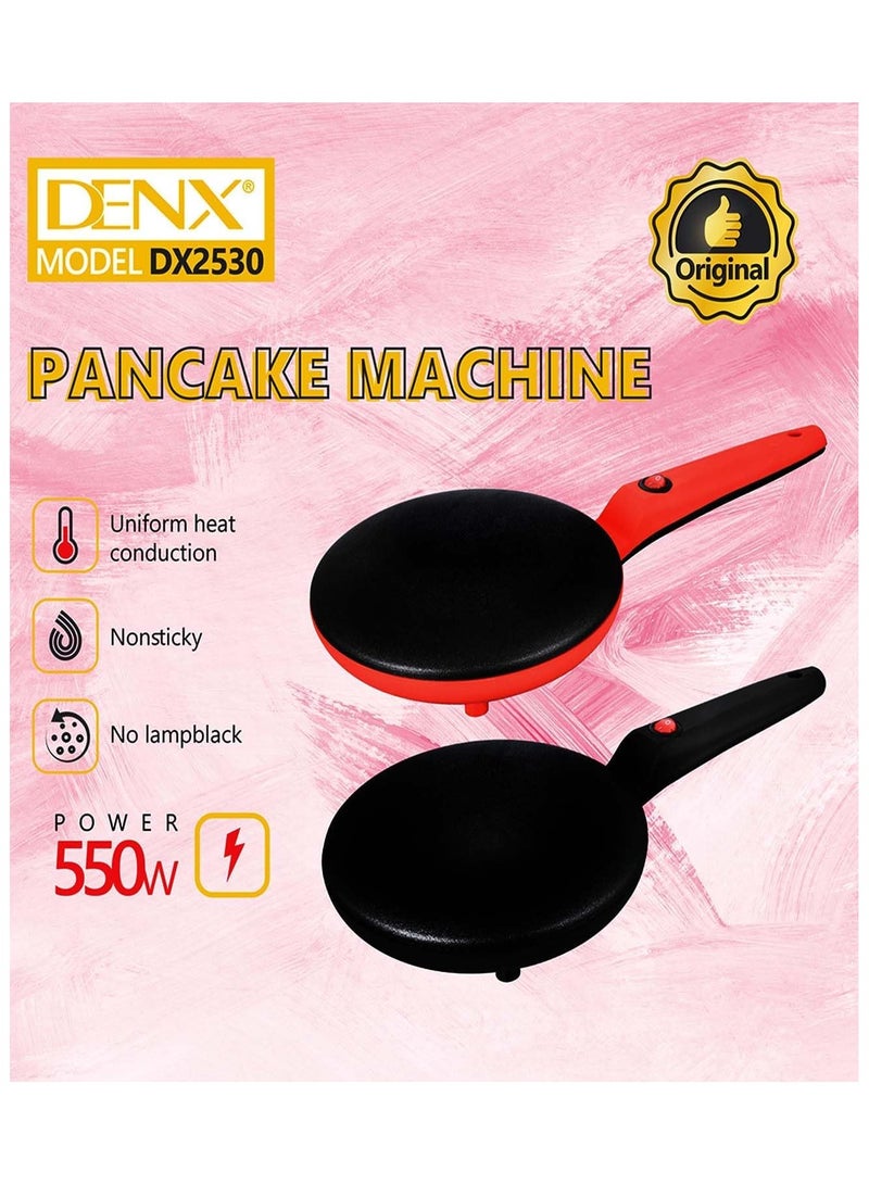 ماكينة صنع الفطائر غير اللاصقة DENX2530، 550 واط، تحكم فردي، أسود وأحمر  - Image 5