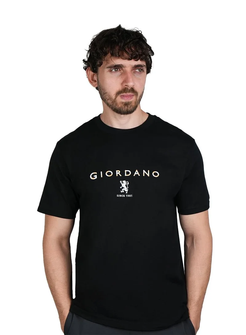 Men's Cotton Signature Print Slim Fit Tee