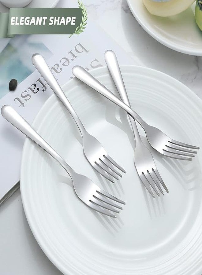 FIKKANI Cake Forks|Stainless Steel Forks Set| Dishwasher Safe|Starter Dessert and Dinner for Home Kitchen & Restaurant|Silver (4) - Image 5