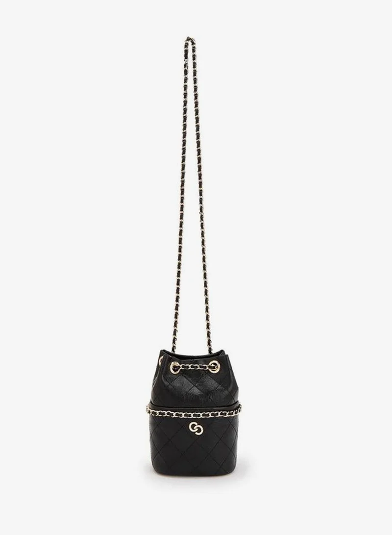 Celeste BLACK Quilted Bucket Bag With Chain Strap for Women | Best Price UAE