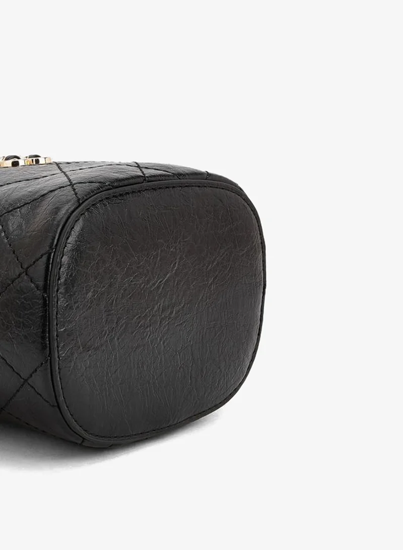 Celeste BLACK Quilted Bucket Bag With Chain Strap for Women | Best Price UAE