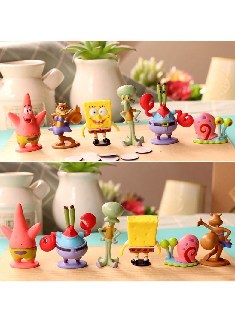 SpongeBob SquarePants Collectible Figure For Kids 6 Pcs Set 5x3.5 cm  - Image 2