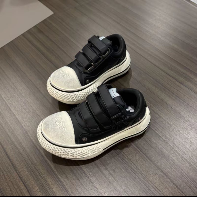 Hello Kitty Mickey Black Big-Toe Shoes Thick-Soled Heightening Denim Canvas Shoes Couple Casual Shoes Co-Branded Men'S Shoes - Image 4