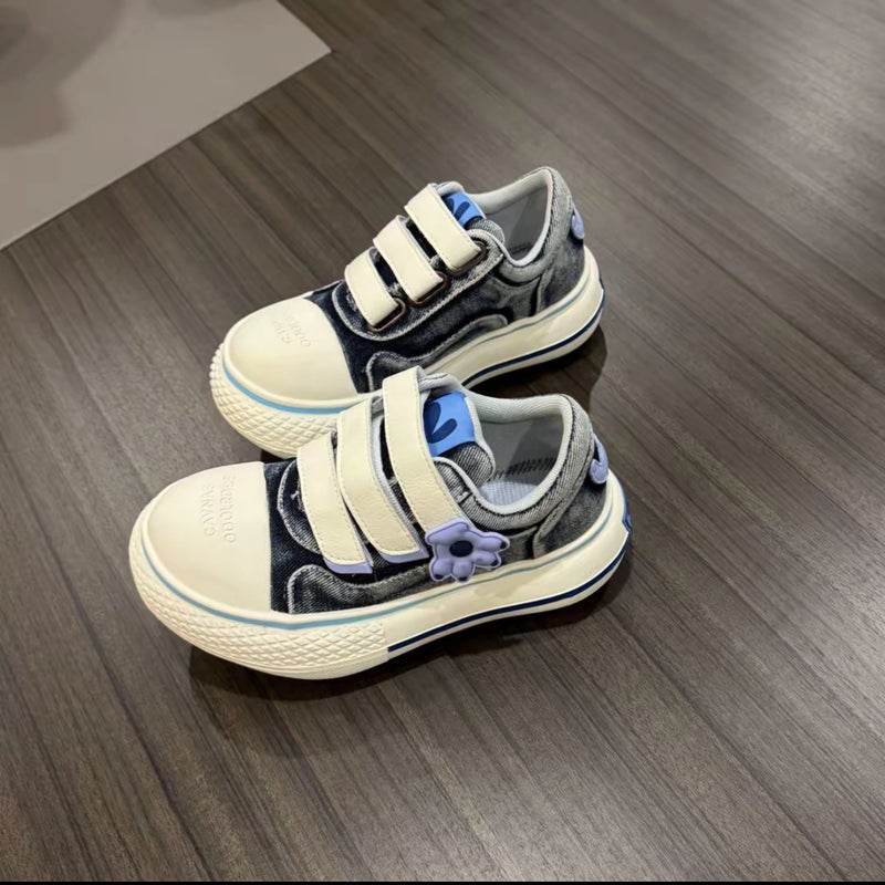 Hello Kitty Mickey Black Big-Toe Shoes Thick-Soled Heightening Denim Canvas Shoes Couple Casual Shoes Co-Branded Men'S Shoes - Image 2