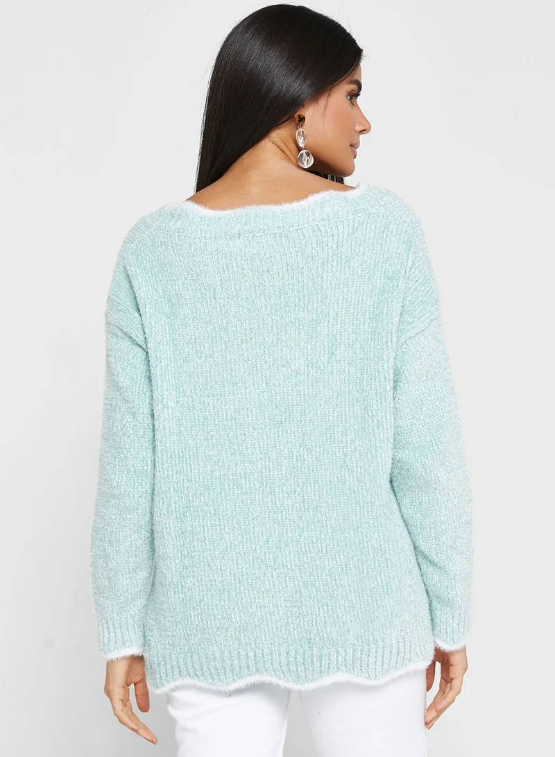 ELLA Piped Sweater