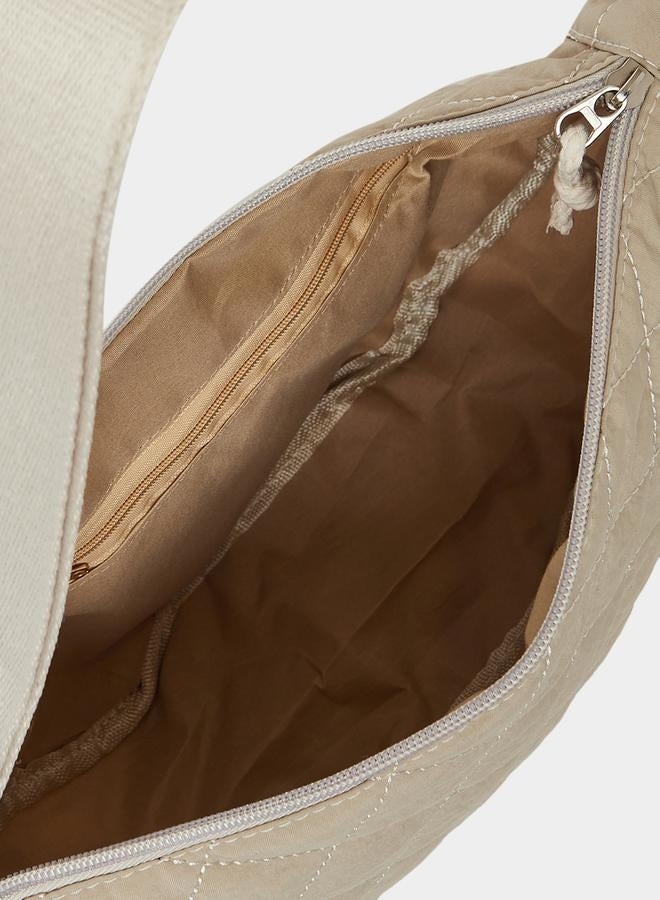 Styli Quilted Crossbody Bag with Zip Closure - Image 4
