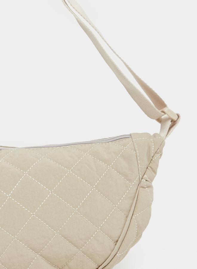 Styli Quilted Crossbody Bag with Zip Closure - Image 3