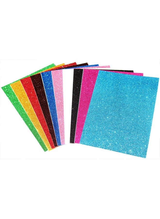 Eclet Multicolor A4 Size Non-Adhesive Glitter Sheet Paper (10 Sheets, 250gsm, 499g) for Crafts