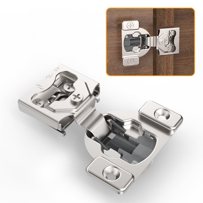 Chibery 10 Pack 34 4D Concealed Hinges for Face Frame Door Soft Close OnOff Switch Self Closing 105 Open Angle Concealed Stainless Steel Hinges for Framed Cabinet Satin Nickel - Image 2
