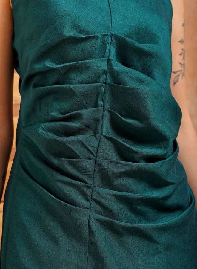 Freehand  Women Fit and Flared Solid V-Neck Sleeveless Slip Dress for Women | Best Price UAE