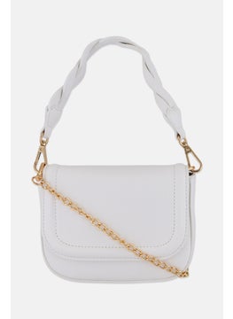 Moda Luxe Women Solid Cross Body Bag 14 H x 17 L x 6 W cm, White  - Image 1