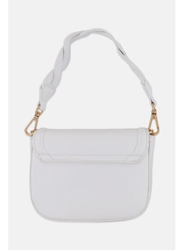Moda Luxe Women Solid Cross Body Bag 14 H x 17 L x 6 W cm, White  - Image 3