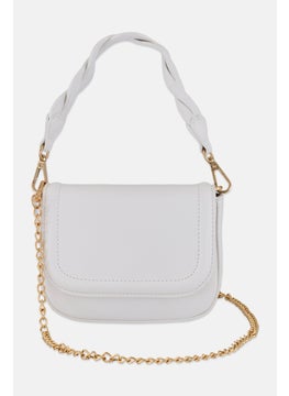 Moda Luxe Women Solid Cross Body Bag 14 H x 17 L x 6 W cm, White  - Image 2