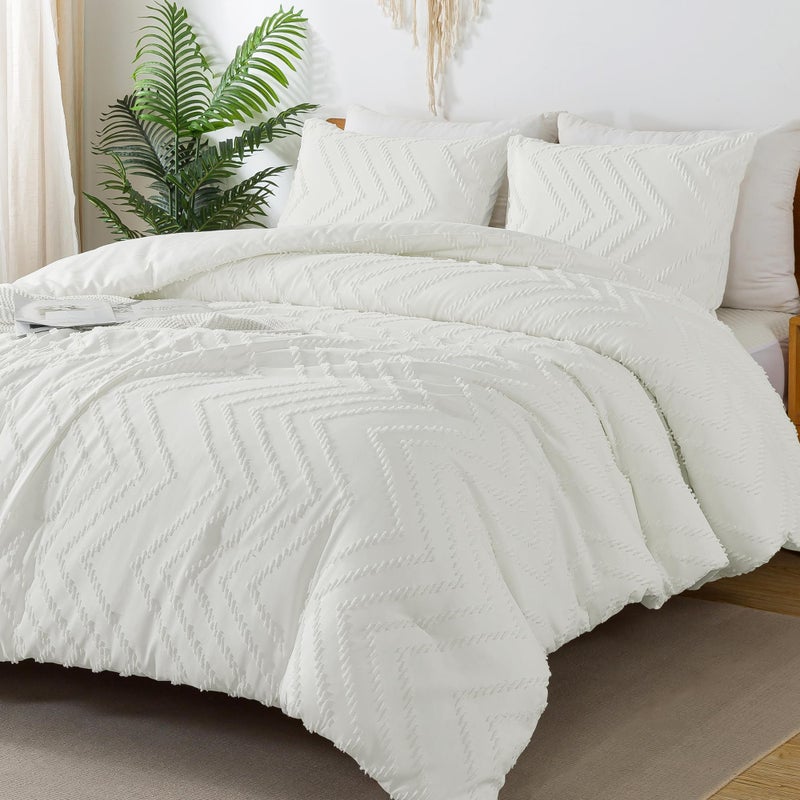 Litanika Litanika Ivory Full Comforter Sets  Lightweight Fluffy Bedding Comforter Sets for Bed  3 Pieces Down Alternative Comforter Bed Set Gift Choice (79x90Inches  1 Comforter and 2 Pillow Shams)  - Image 1