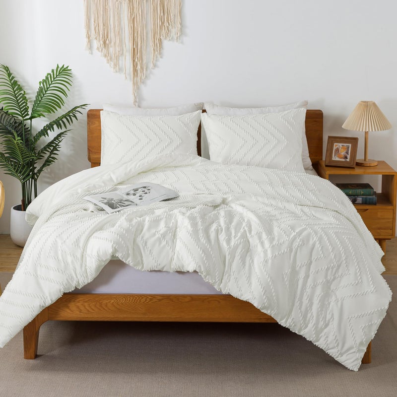 Litanika Litanika Ivory Full Comforter Sets  Lightweight Fluffy Bedding Comforter Sets for Bed  3 Pieces Down Alternative Comforter Bed Set Gift Choice (79x90Inches  1 Comforter and 2 Pillow Shams)  - Image 5
