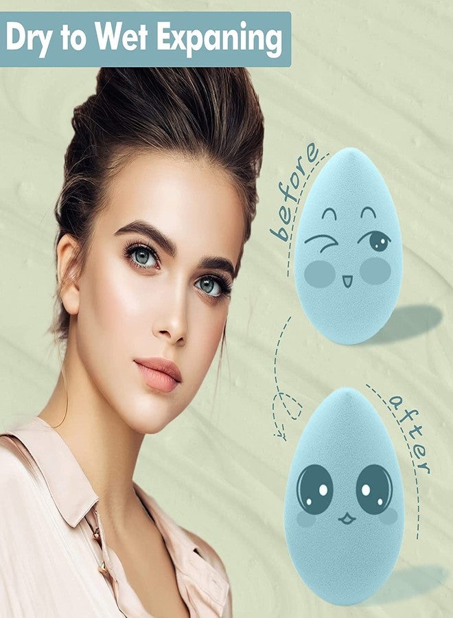 Ruby Face Rubyface Makeup Sponge Set Beauty Blender with Egg Case, Soft Sponge For Liquid Foundation, Creams, and Powders Latex Free Wet and Dry Makeup Multicolored, 4 Pcs - Image 3