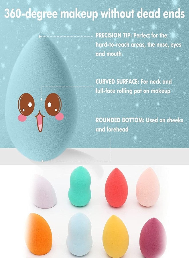 Ruby Face Rubyface Makeup Sponge Set Beauty Blender with Egg Case, Soft Sponge For Liquid Foundation, Creams, and Powders Latex Free Wet and Dry Makeup Multicolored, 4 Pcs - Image 4