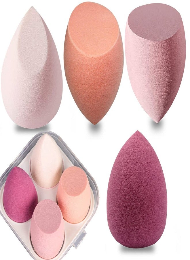 Ruby Face Rubyface Makeup Sponge Set Beauty Blender with Egg Case, Soft Sponge For Liquid Foundation, Creams, and Powders Latex Free Wet and Dry Makeup Multicolored, 4 Pcs - Image 2