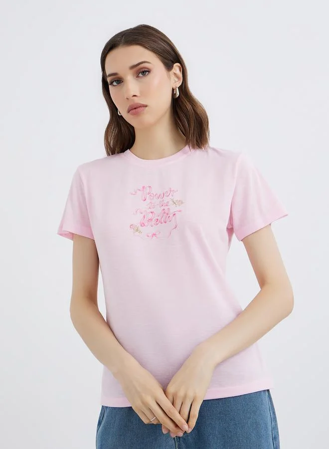 Take Two Slogan Print Regular Fit T-Shirt