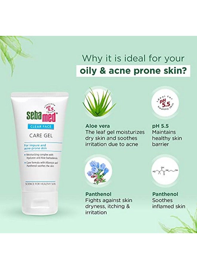 Sebamed Clear Face Care Gel 50Ml;Ph 5.5;Acne Prone Skin;Hyaluron & Aloe Vera;Water Based Moisturiser - Image 4