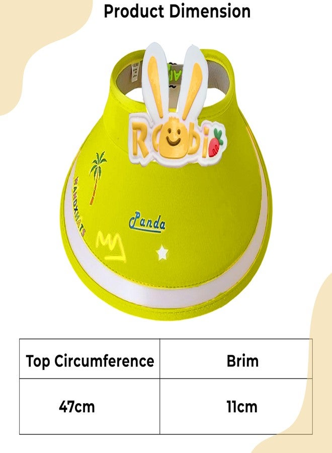 بيمبيكا قبعة قطنية للأطفال من بيمبيكا مع عمامة آمنة ومريحة للأطفال - (أرنب قوس قزح - أصفر) - Image 3